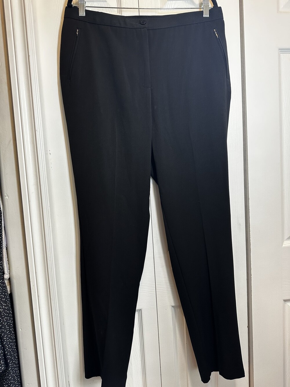 TanJay Black Straight Leg Zipper Pocket Trousers Size 16 #76